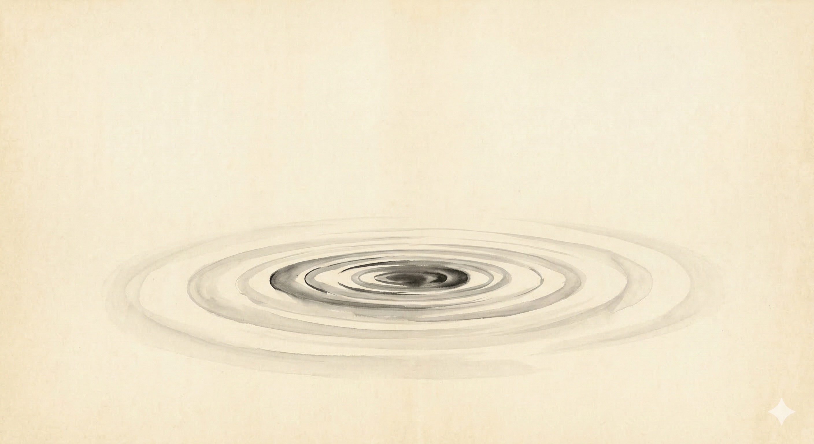 איור אדוות צליל בסגנון sumi-e - מדיטציית סאונד